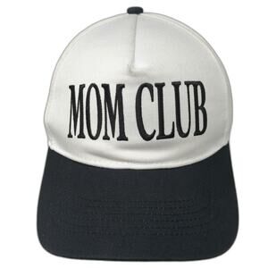 Slyfox Threads 5 Panel White One Size Mom Club Hat Snapback Contrast Brim